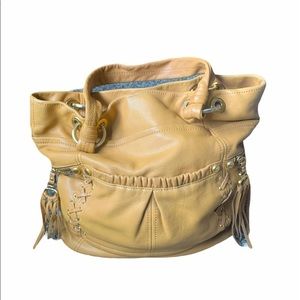 B. Makowsky Light Leather Satchel Bag